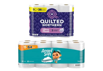 1 Quilted Northern + 1 Angel Soft