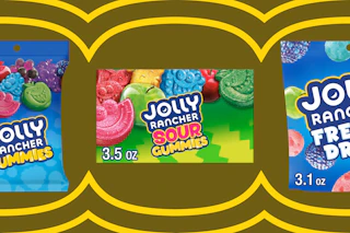 jolly rancher candy on a yellow header
