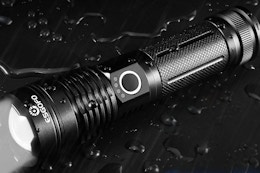 a flashlight on the floor