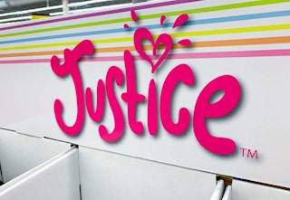 justice logo in walmart store