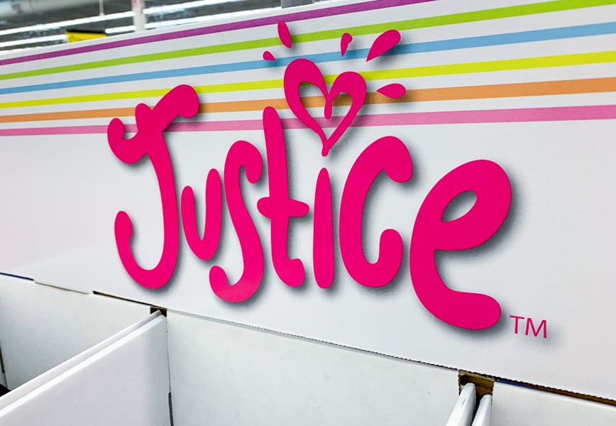 justice logo in walmart store
