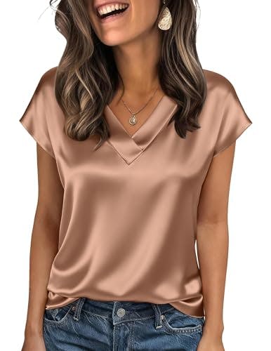 Women's Satin V-neck Blouse