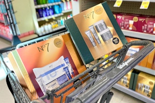 walgreens cart with no7 gift sets