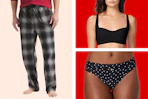 Men's pajama pants + women's bra & underwear