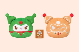 a reversible kuromi plushie