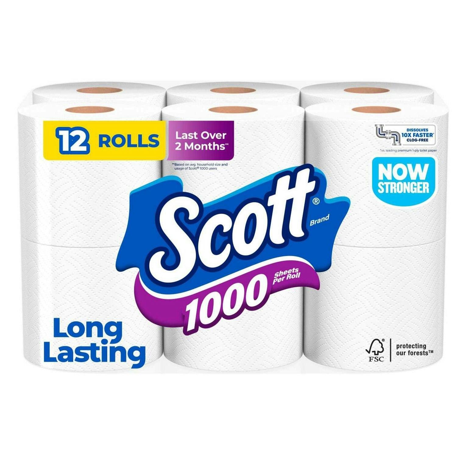 3 Scott 1000 Toilet Paper Packs