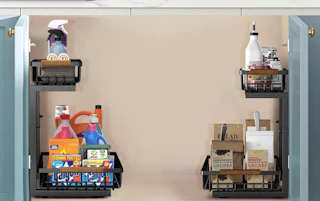 two under-sink organizers 
