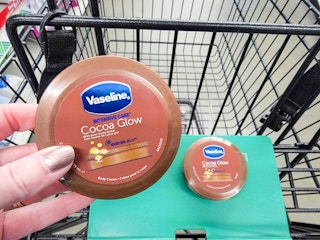 vaseline cocoa butter in a cart