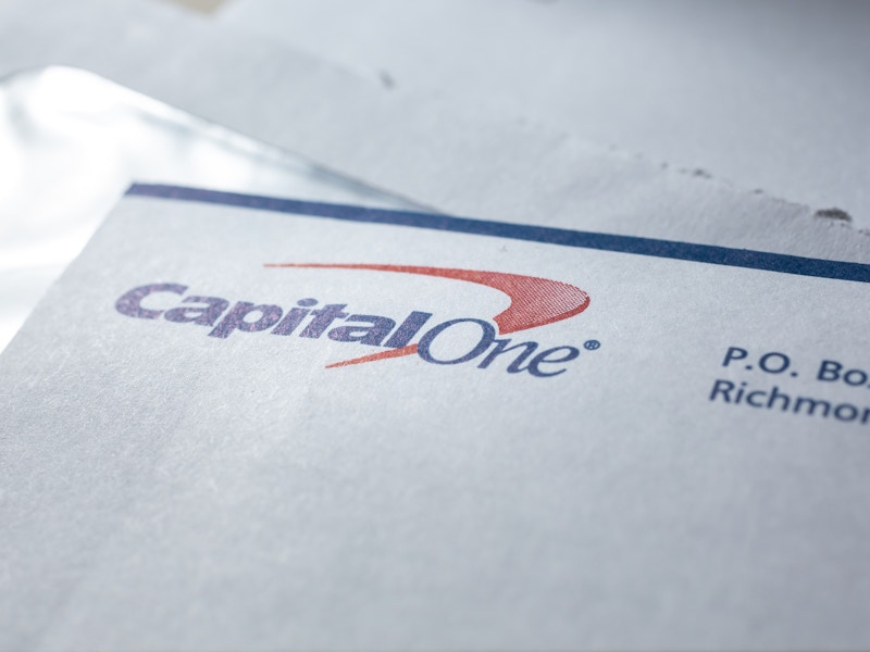 A Capital One envelope with a bill in it