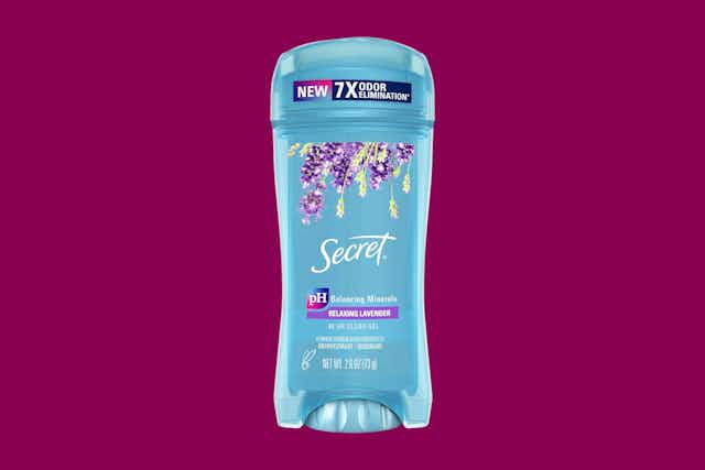 Pay as Low as $3.09 for Secret Fresh Clear Gel Deodorant on Amazon card image