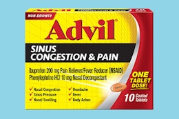 Advil Sinus Congestion and Pain Relief Tablets, as Low as $2.84 on Amazon card image