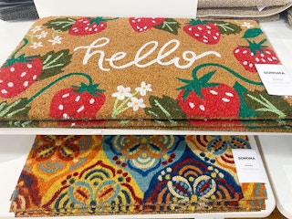 sonoma goods for life doormats on shelf at kohls
