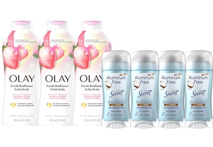 3 Olay + 4 Secret