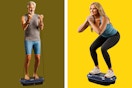 Man & woman using the LifePro Vibration Plate to exercise