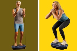 Man & woman using the LifePro Vibration Plate to exercise