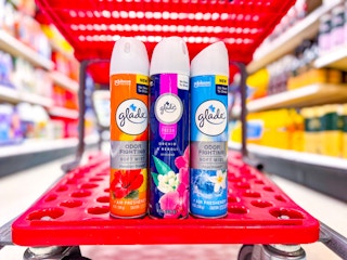 3 glade air freshener sitting on a target cart