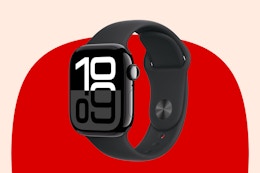 Apple Watch Series 10 on red background