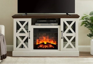 walmart mainstays fireplace tv stand