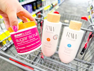 hand holding raw sugar products in cvs