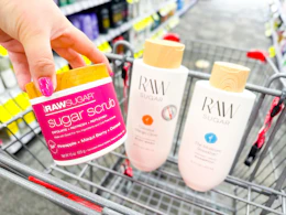 hand holding raw sugar products in cvs