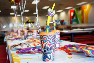 A Chuck E Cheese birthday party