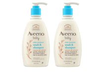 2 Aveeno Baby Wash & Shampoo Bottles