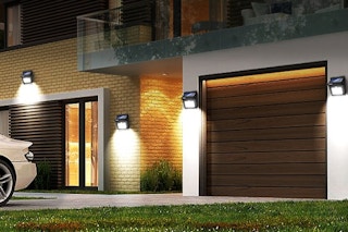 Outdoor solar lights on a house