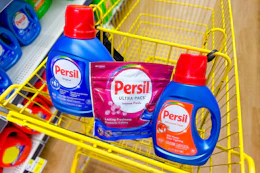 persil laundry detergents side by side in yellow shopping cart