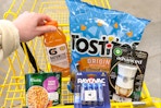 dollar general groceries in a shopping cart