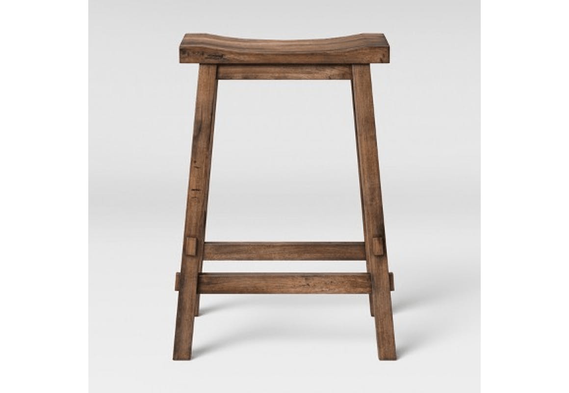 Threshold Farmhouse Wood Barstool