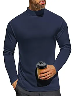 Ekouaer Men's Mock Turtleneck