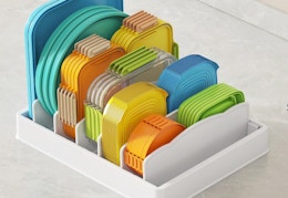 colorful lid in an organizer