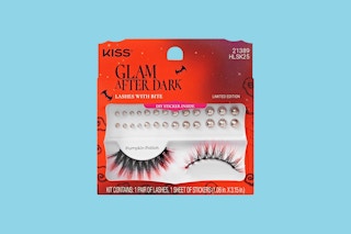 kiss halloween lashes on a blue background