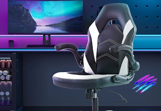 white and black gaming chair