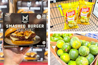 burgers chips watermelon collage