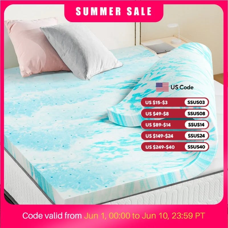 Gel Memory Foam Mattress Topper