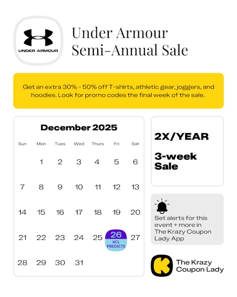 Under Armour Semi annual sale december 2025