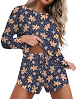 Ekouaer Women's Waffle Knit PJ Set