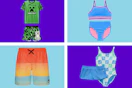 swimsuits in a collage