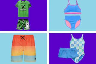swimsuits in a collage