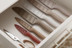 a knife set in a drawer