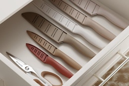 a knife set in a drawer