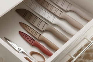 a knife set in a drawer