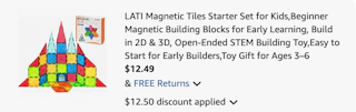 magnetic tiles Amazon receipt