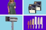 women's dress, solar lights, ionic hair dryer, carote knife set