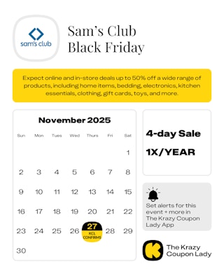 Sam's Club Black Friday sale confirmed start date on Thursday, November 27, 2025