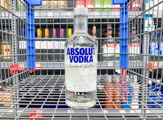 absolut vodka in walmart cart