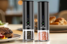 Electric Salt and Pepper Grinder Set, $15 on Amazon card image