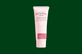 hair removal cream on a green background