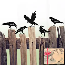 Metal Raven Garden Statues